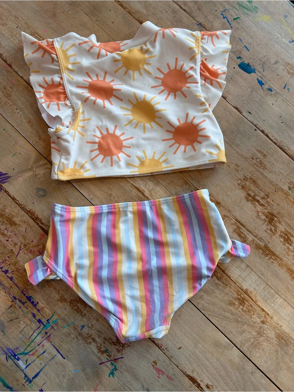 Tucker and Tate Girls 2 Piece Swimsuit with Ruffles